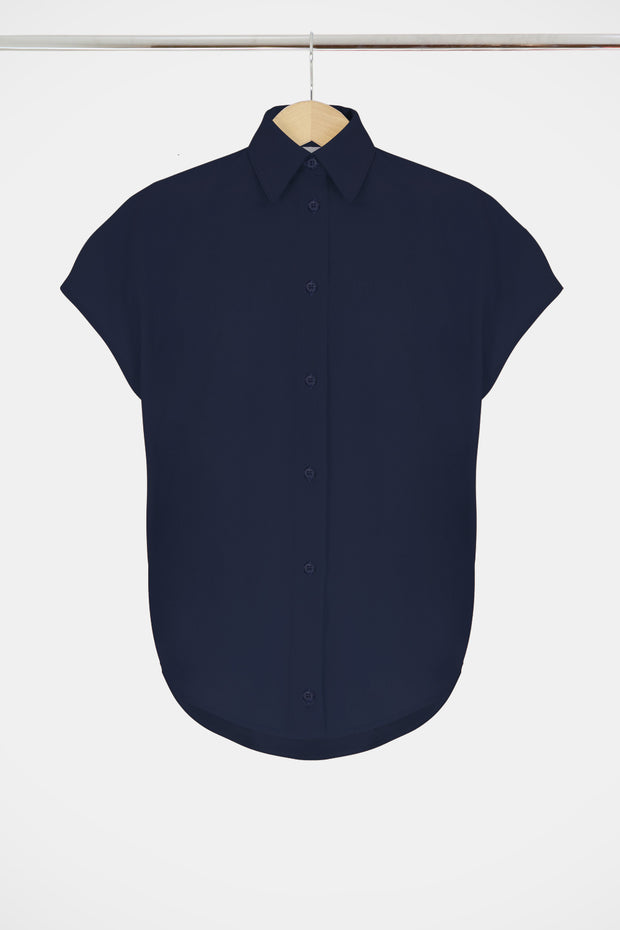 Circle Blouse Cap/Sl Navy