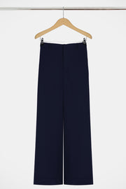 Fluid Split Wide Leg Pant Navy