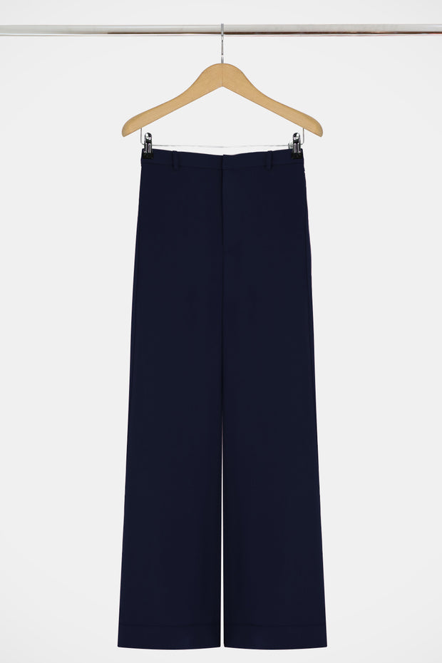 Fluid Split Wide Leg Pant Navy
