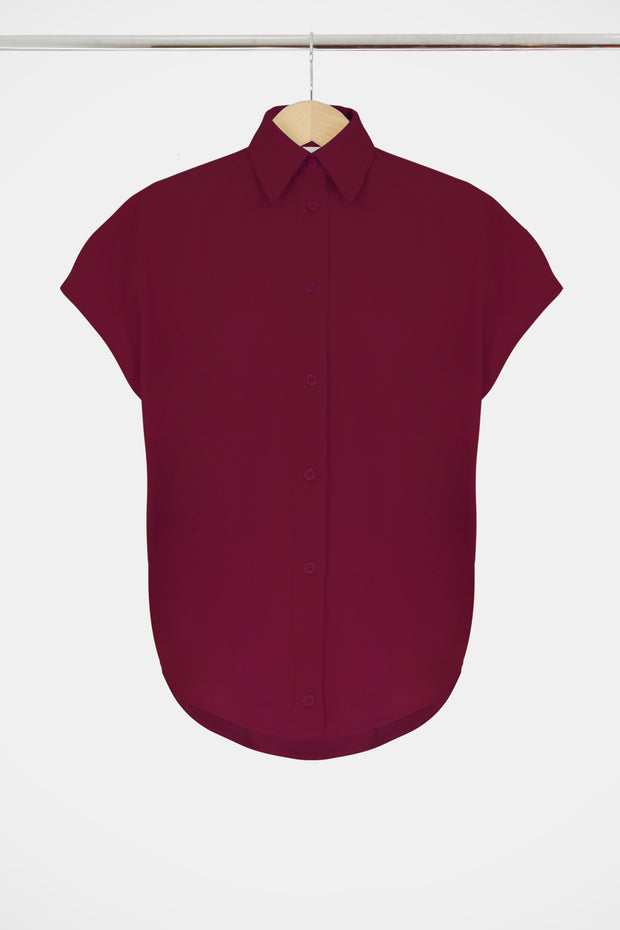 Circle Blouse Cap/Sl Raspberry