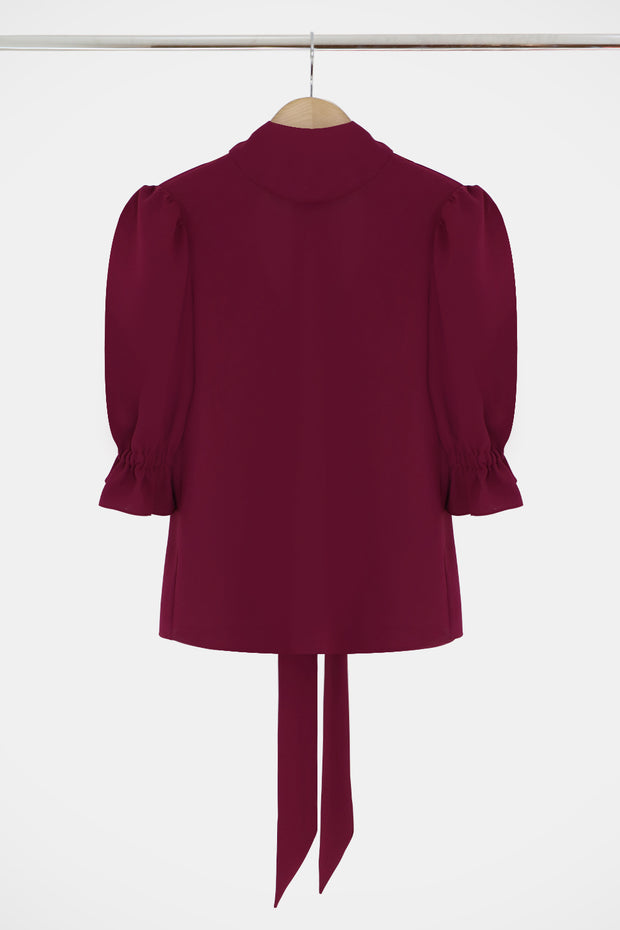 Fluid Victoriana Blouse L/s Raspberry