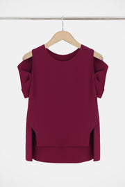 Fluid Split Sleeve Blouse Raspberry