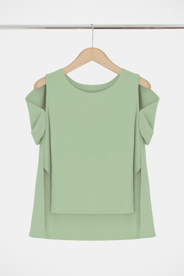 Fluid Split Sleeve Blouse Sage