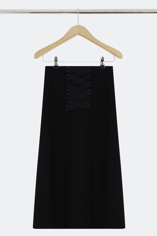 TOUSJOUR A-LINE SPLIT SKIRT BLACK